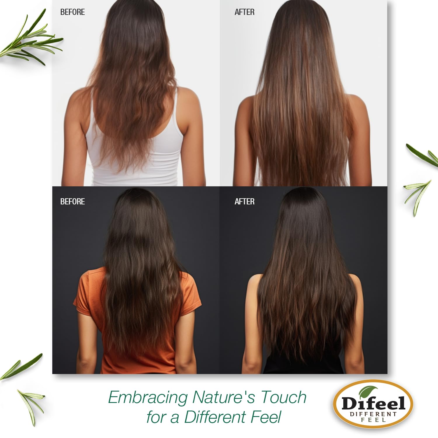 Difeel Elevated Rosemary Mint Hair Conditioner with Biotin 12 oz. - Made with Natural Rosemary & Mint to Strengthen Dry, Damaged Hair, Promote Growth, Smooth Split Ends & Moisturize Dry Scalp